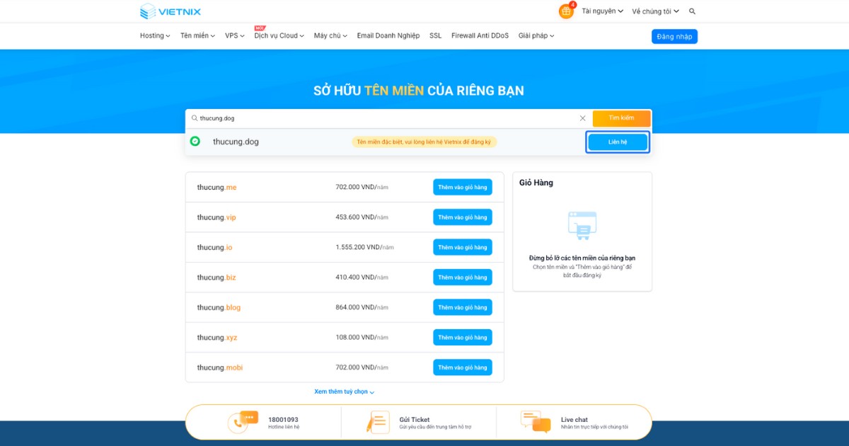 Tên miền .dog là gì? Tổng quan ưu nhược điểm và cách đăng ký tên miền .dog 31 Chọn Liên hệ để được đội ngũ Vietnix hướng dẫn chi tiết các bước tiếp theo