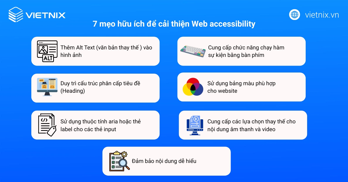 7 mẹo hữu ích để cải thiện Web accessibility