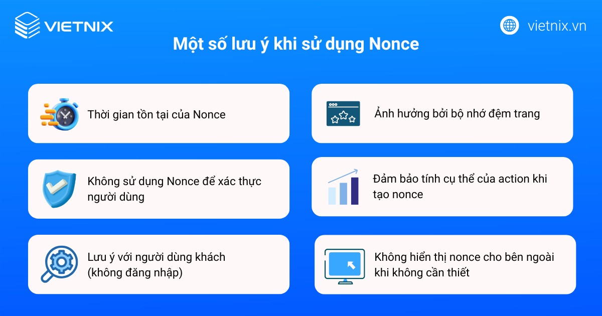 WordPress Nonce là gì? Hướng dẫn triển khai và sử dụng Nonce trong WordPress 34 Một số lưu ý khi sử dụng Nonce