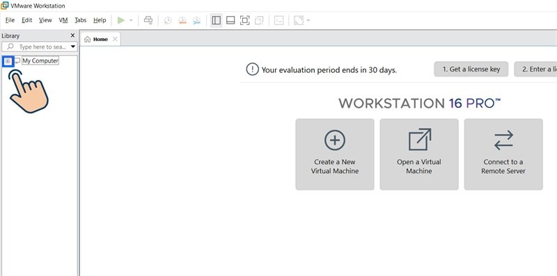 Bạn nhấp vào dấu cộng tại mục My Computer để xem danh sách các máy ảo đang cài đặt