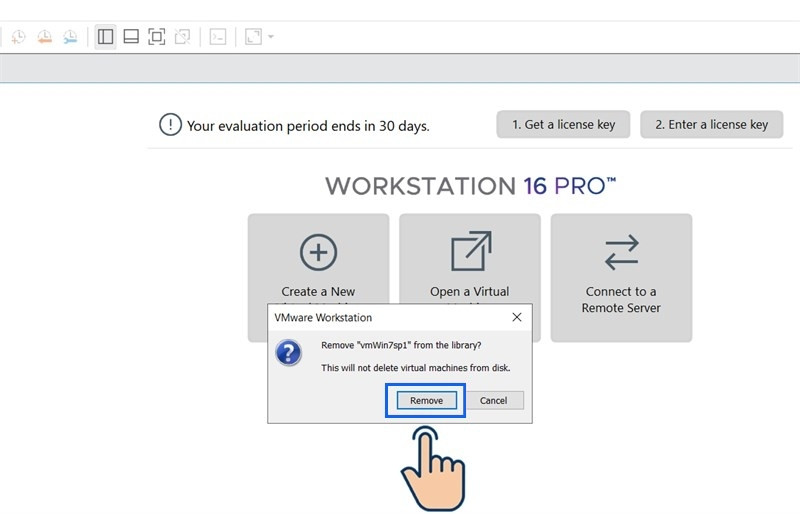 Xác nhận lại thao tác xóa máy ảo