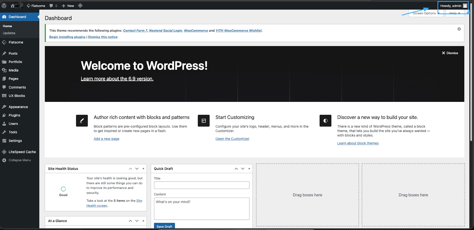 Bạn chọn nút My WordPress.com Account