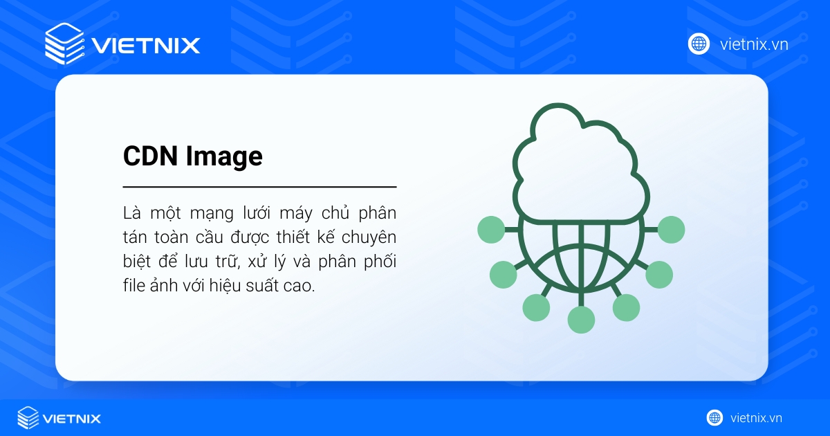 CDN Image là mạng lưới máy chủ phân tán toàn cầu dùng để lưu trữ, xử lý và phân phối hình ảnh nhanh hơn, giúp giảm tải chậm cho website nhiều ảnh