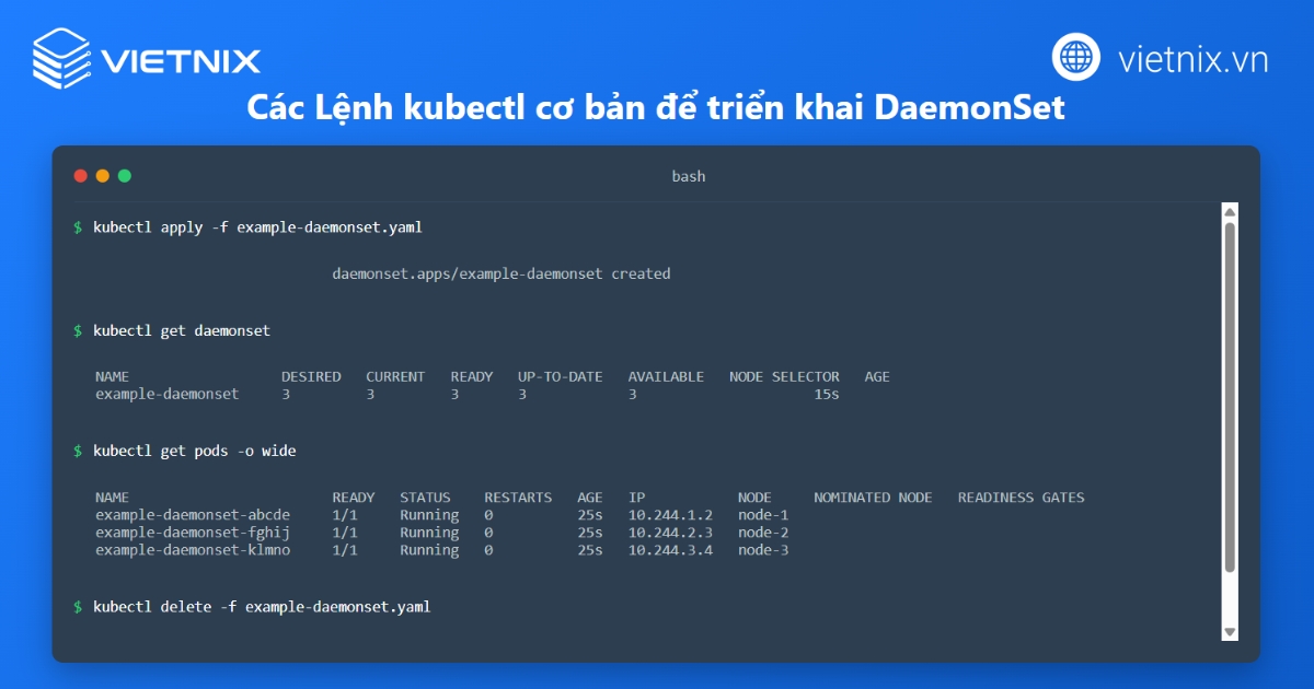 Triển khai DaemonSet với kubectl