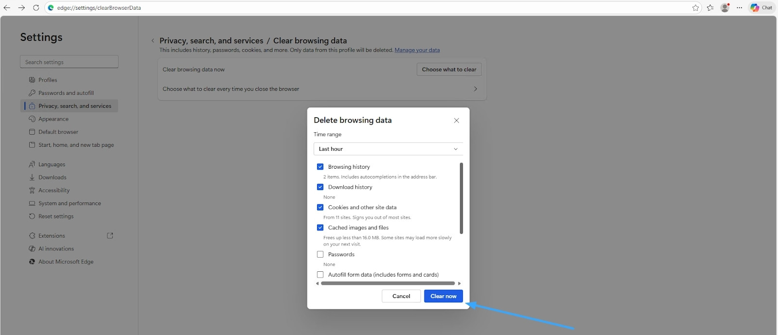 Lỗi DNS_PROBE_STARTED là gì? Nguyên nhân và cách khắc phục chi tiết 25 Sau đó, bạn tick chọn các mục cache, cookies, lịch sử truy cập, xác nhận để xóa sạch dữ liệu cũ.