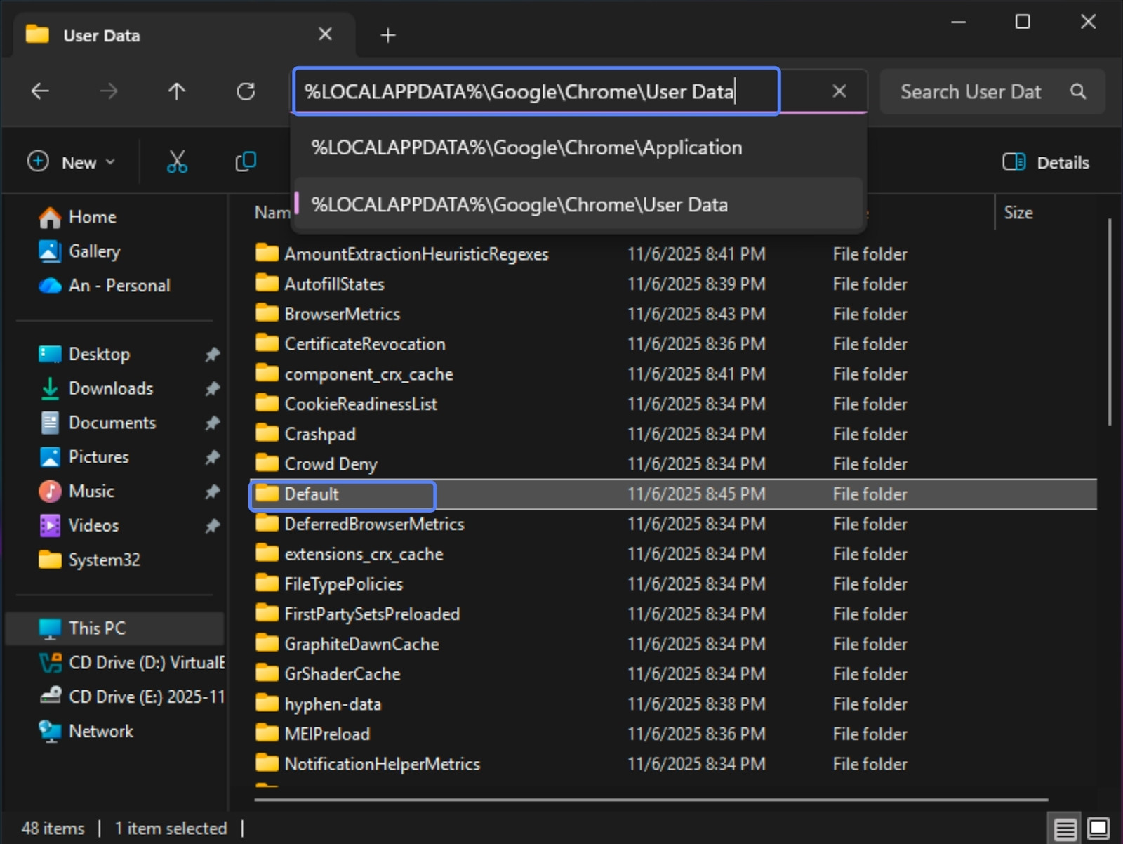 DNS Unlocker là gì? 5 Cách gỡ bỏ DNS Unlocker ra khỏi hệ thống chi tiết 31 Thoát trình duyệt, vào đường dẫn %LOCALAPPDATA%\Google\Chrome\User Data, đổi tên thư mục Default thành Backup default