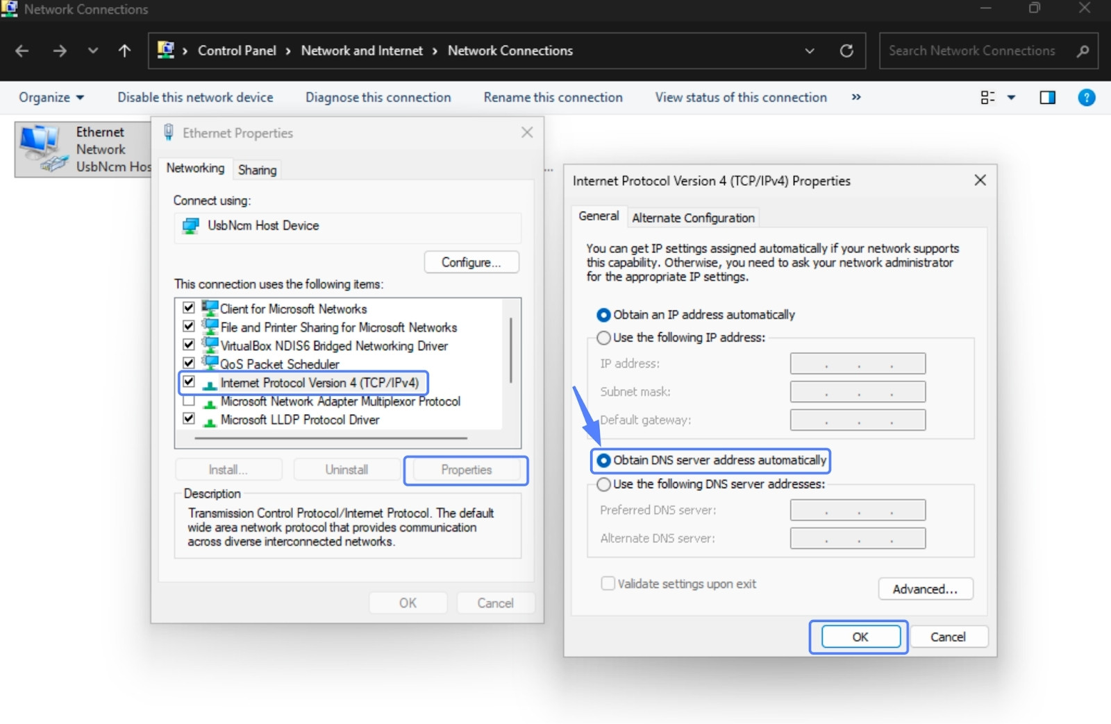 DNS Unlocker là gì? 5 Cách gỡ bỏ DNS Unlocker ra khỏi hệ thống chi tiết 33 Cuối cùng, bạn tích vào Obtain DNS Server Address Automatically