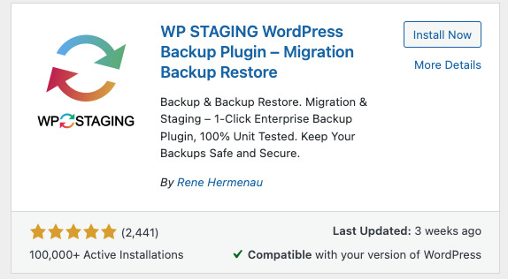 Tải plugin WP STAGING