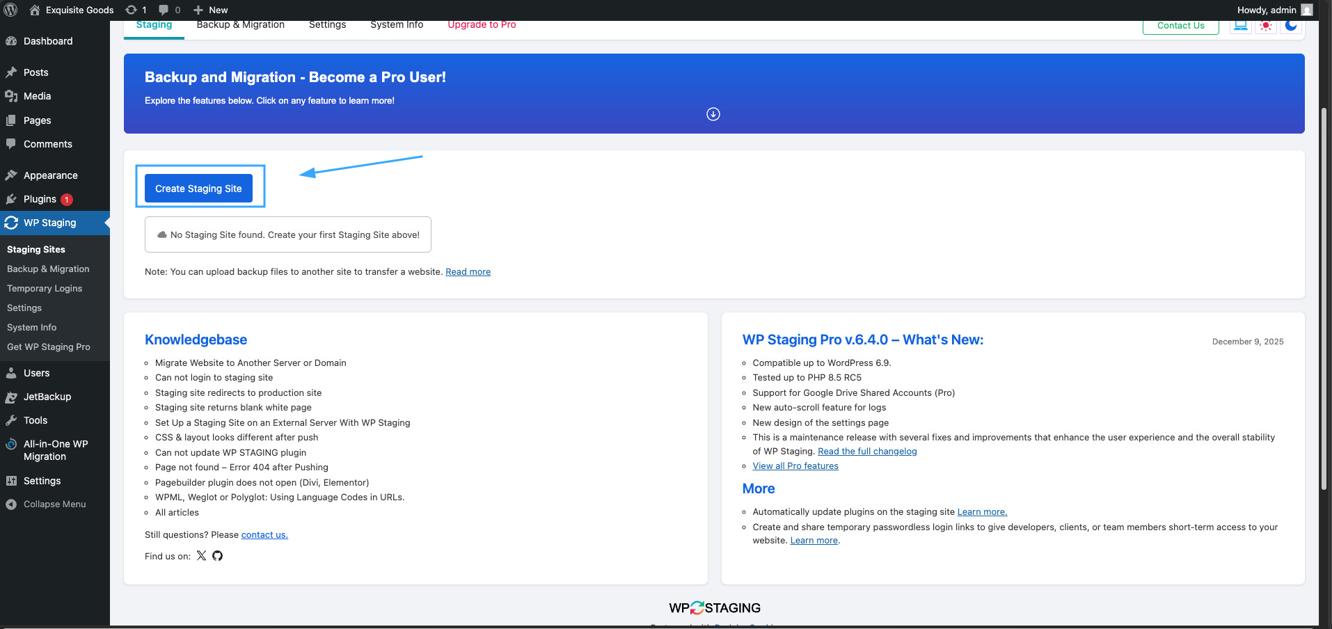 Tạo bản sao website trên cùng hosting hoặc subdomain