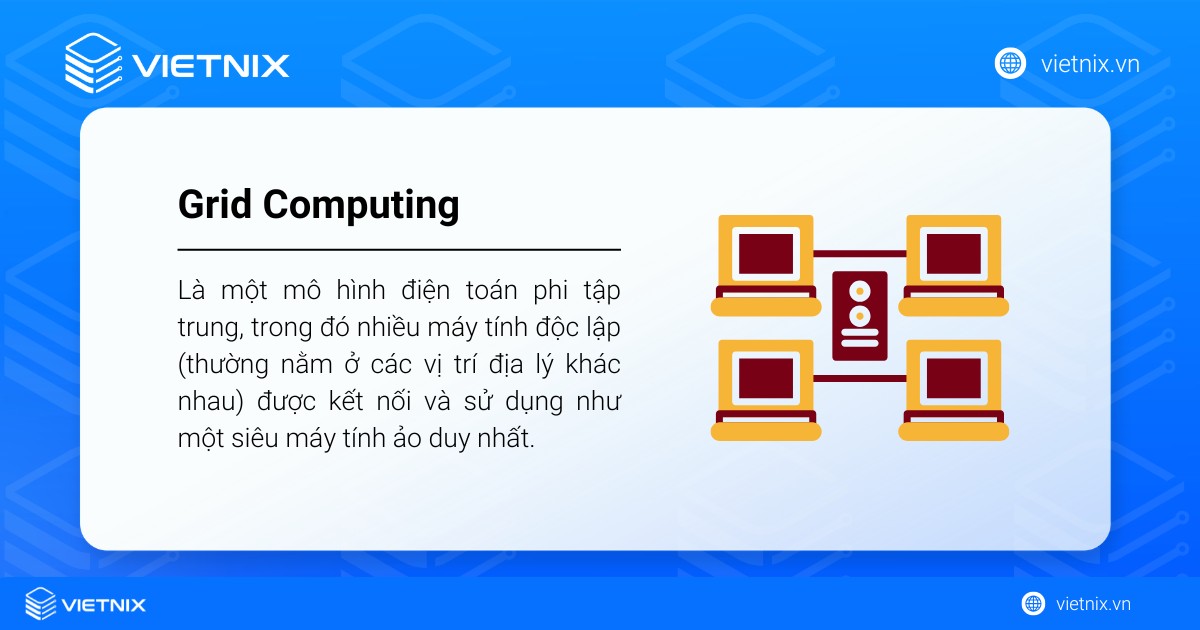 So sánh điểm khác biệt giữa Grid Computing vs Cloud Computing 33 Grid Computing là một mô hình điện toán phi tập trung