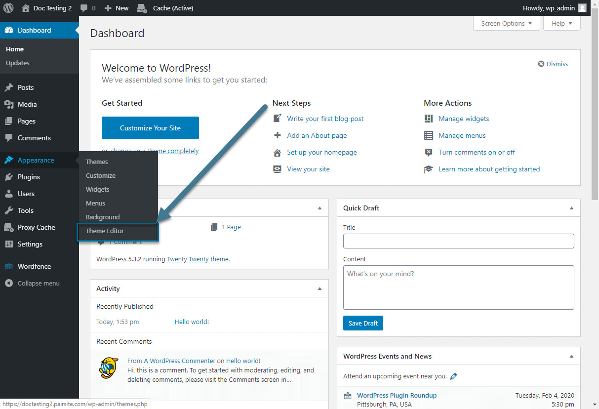 Sử dụng trình chỉnh sửa theme trong WordPress
