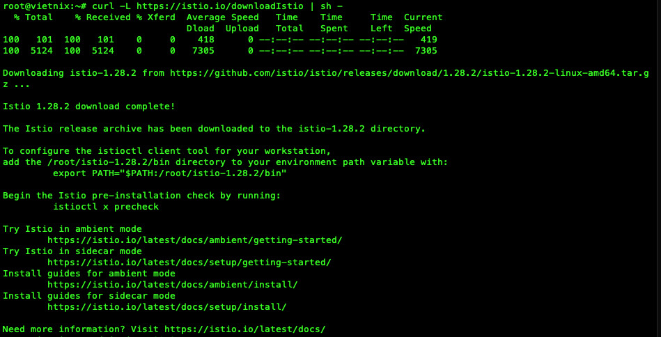 Tải Istio bản mới nhất