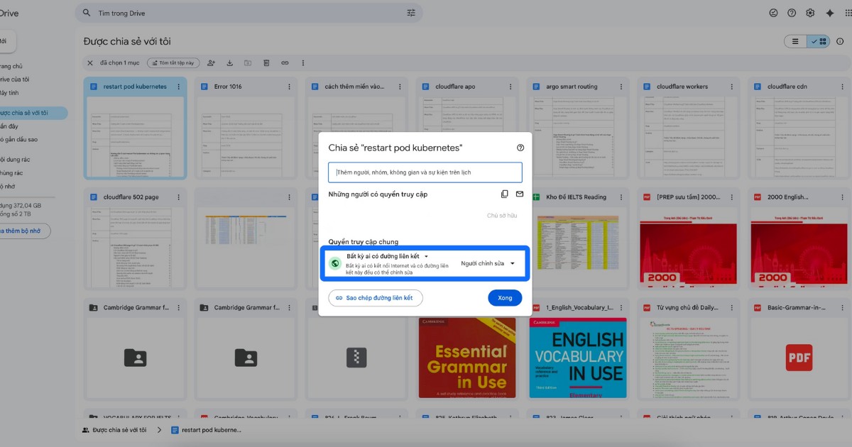 Chuẩn bị và lấy link tài liệu trên Google Drive