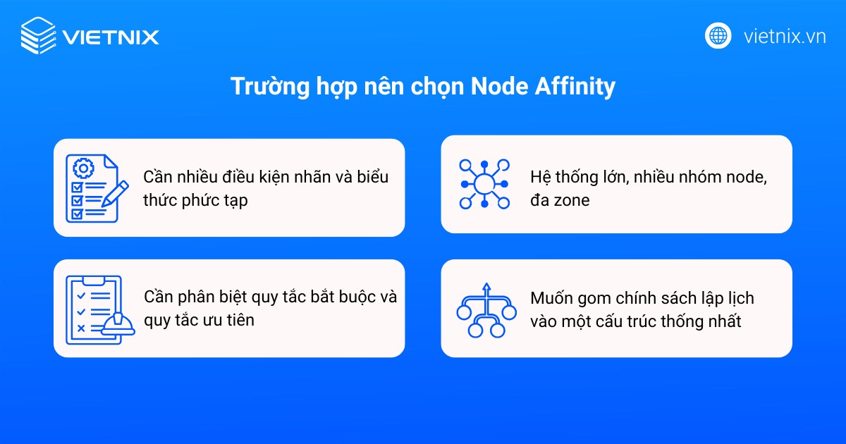 Trường hợp nên chọn Node Affinity
