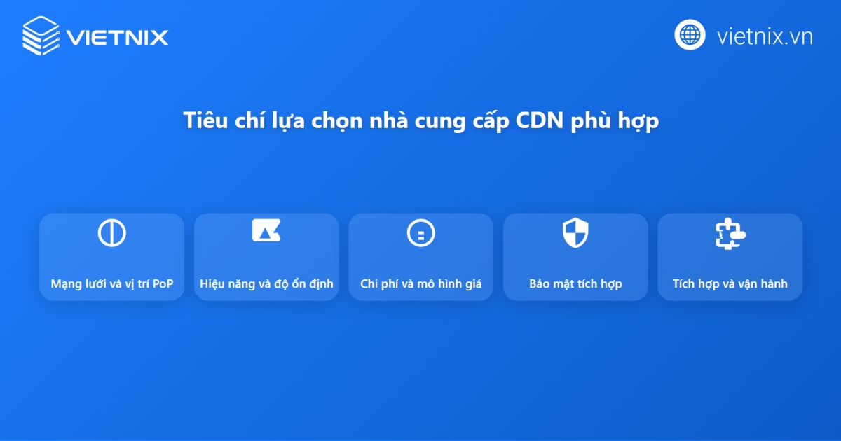 Các tiêu chí lựa chọn nhà cung cấp CDN có mang lưới PoP phù hợp