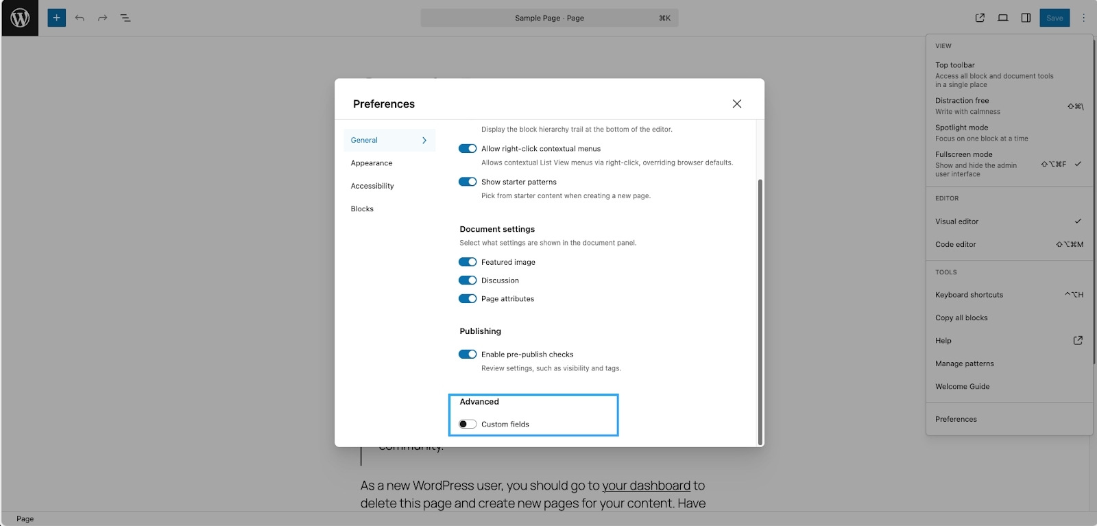 Bạn cần bật Custom fields