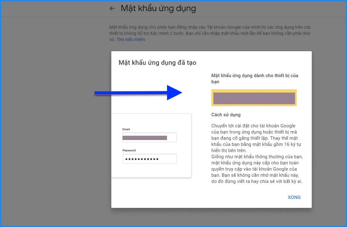 Lưu lại thông tin bảo mật
