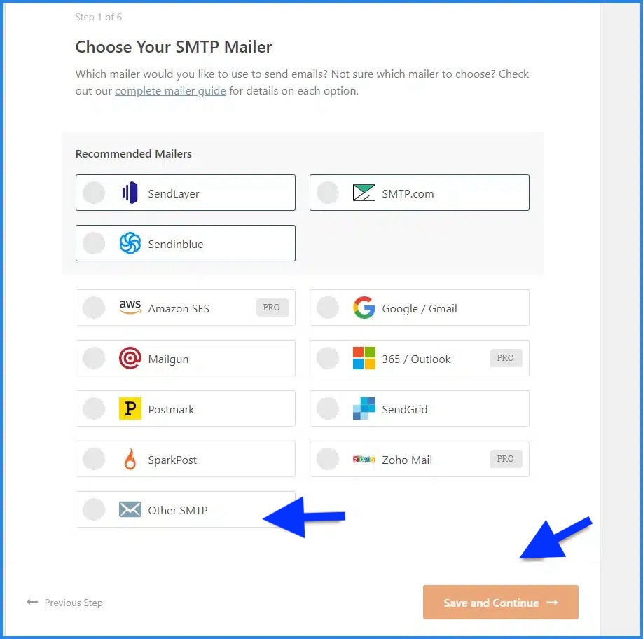 Chọn mục Other SMTP do sử dụng SMTP server