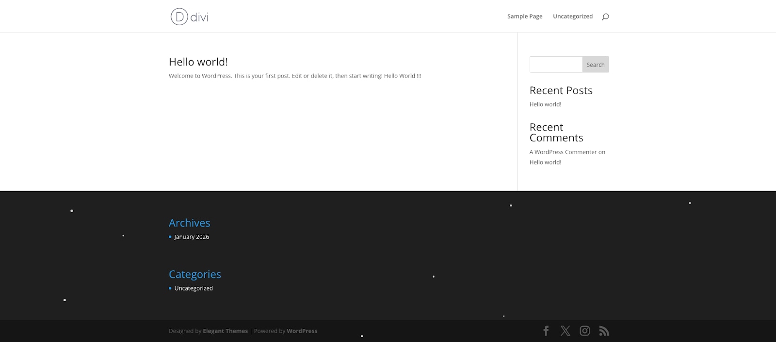Kết quả hiển thị hiệu ứng tuyết rơi thành công
