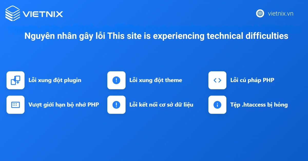 Cách khắc phục lỗi "This site is experiencing technical difficulties" nhanh chóng 21 Nguyên nhân gây ra lỗi This site is experiencing technical difficulties