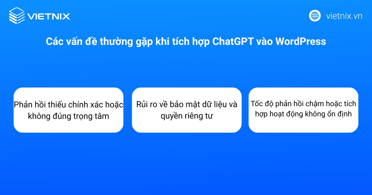 Các vấn đề thường gặp khi tích hợp ChatGPT vào WordPress 