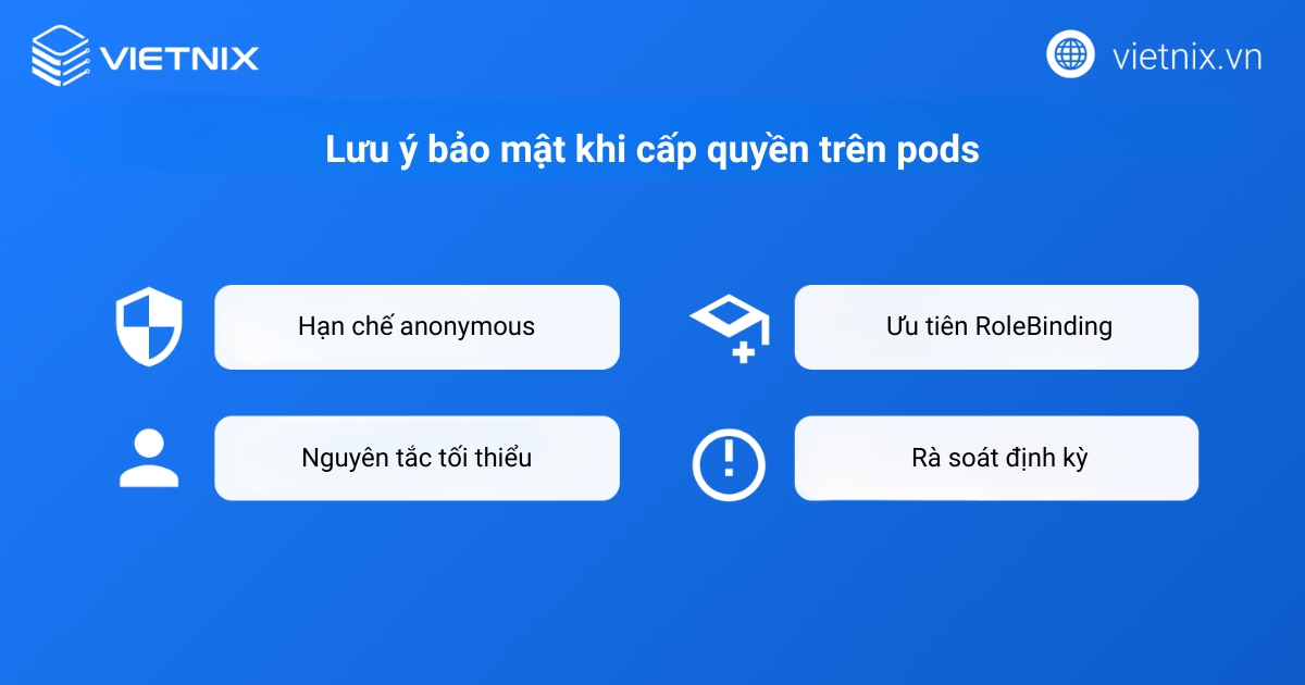 Những lưu ý bảo mật khi cấp quyền trên pods