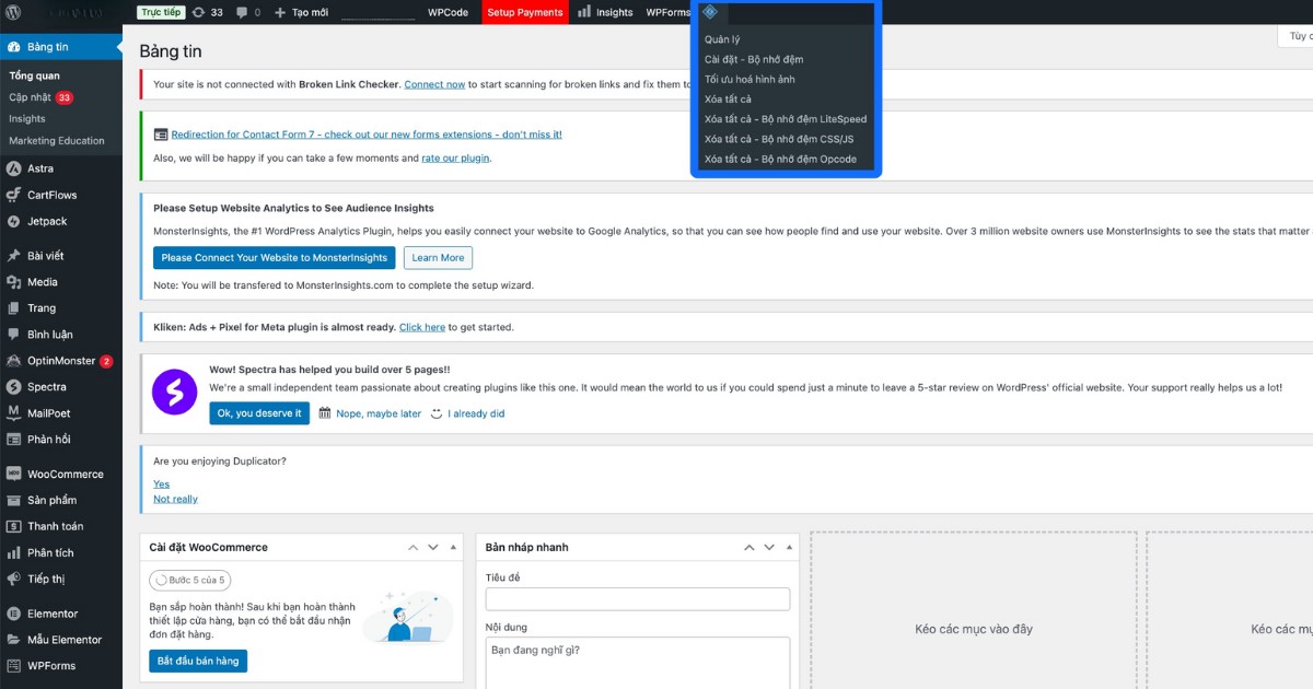 Xóa cache trên WordPress