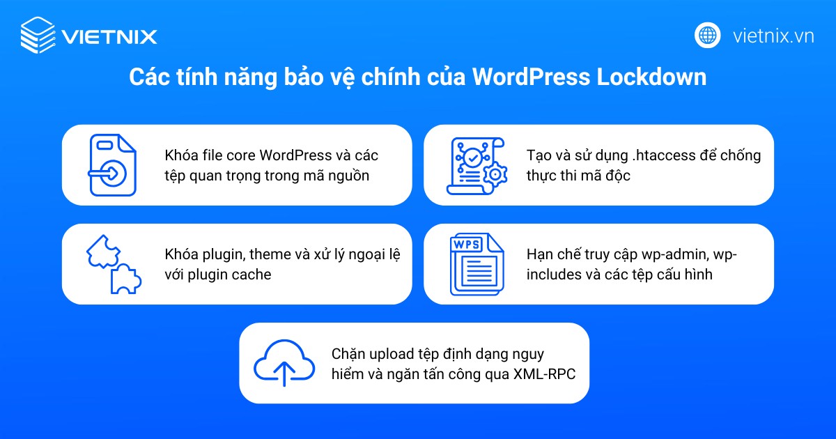 WordPress Lockdown là gì? Cách sử dụng tính năng WordPress Lockdown 12 Các tính năng bảo vệ chính của WordPress Lockdown