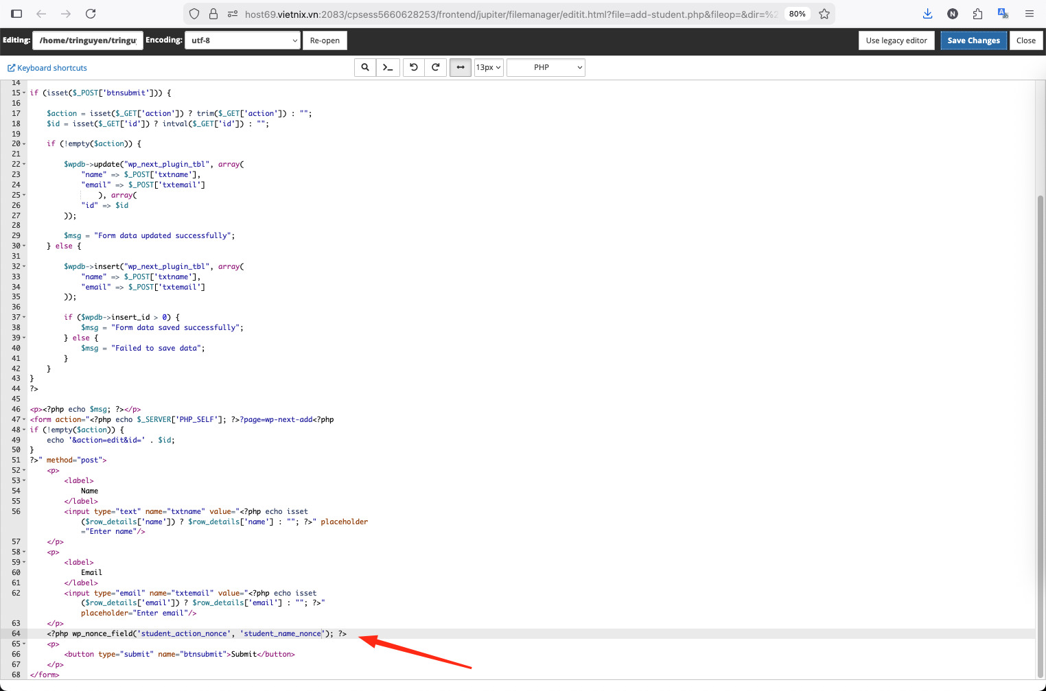 WordPress Nonce là gì? Hướng dẫn triển khai và sử dụng Nonce trong WordPress 27 Chèn thêm hàm tạo nonce của WordPress