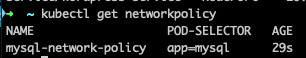 Tạo mysql-network-policy