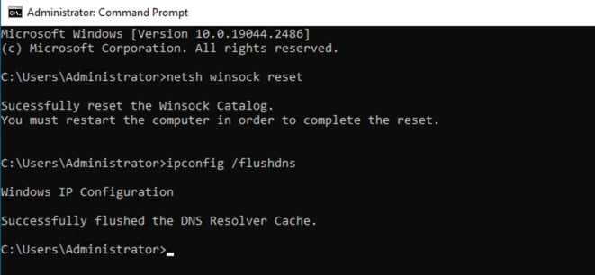 Bạn gõ tiếp ipconfig /flushdns và nhấn Enter