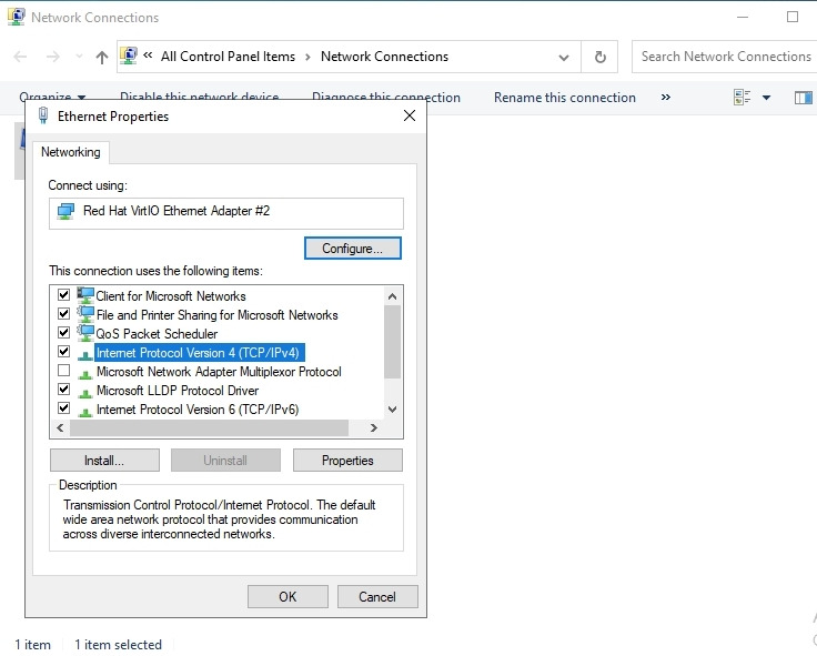 Trong danh sách, bạn chọn Internet Protocol Version 4 