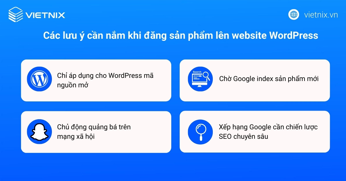 Các lưu ý cần nắm khi đăng sản phẩm lên website WordPress