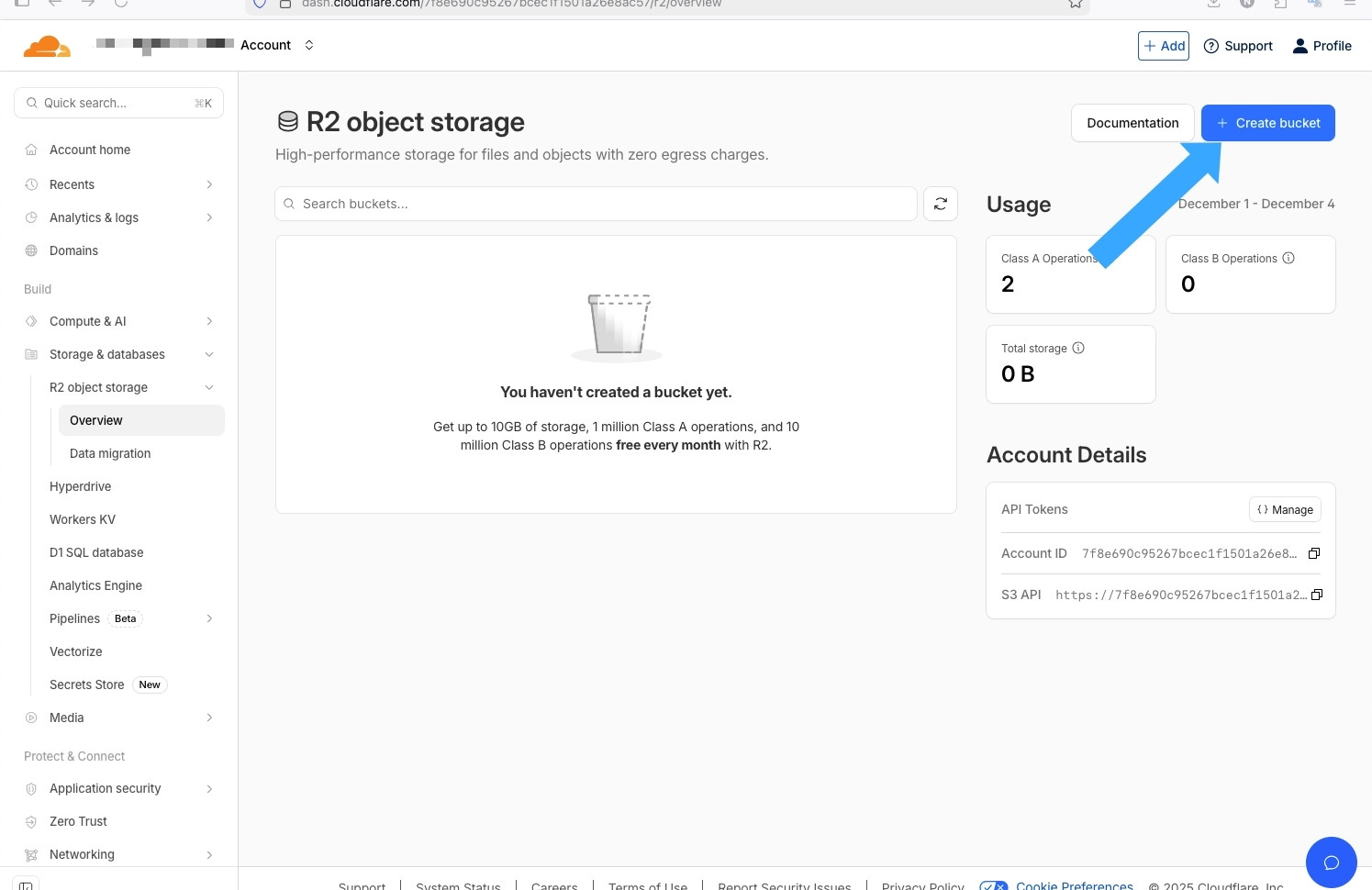 Bạn cần tạo bucket riêng