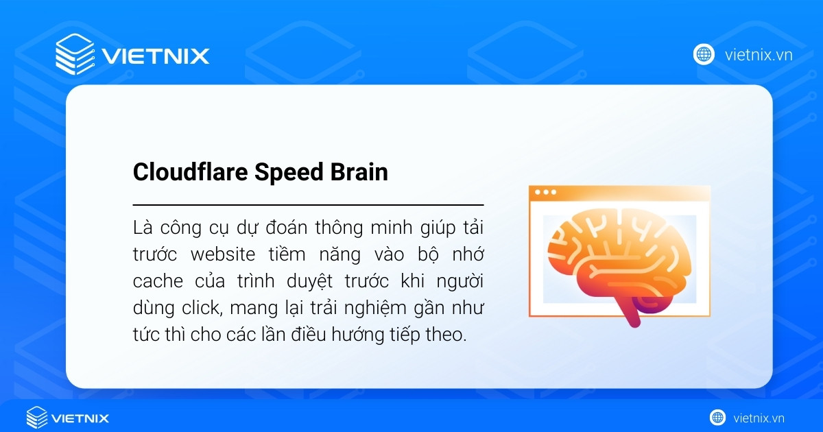 Cloudflare Speed Brain là công cụ dự đoán thông minh giúp tải trước website tiềm năng vào bộ nhớ cache của trình duyệt 