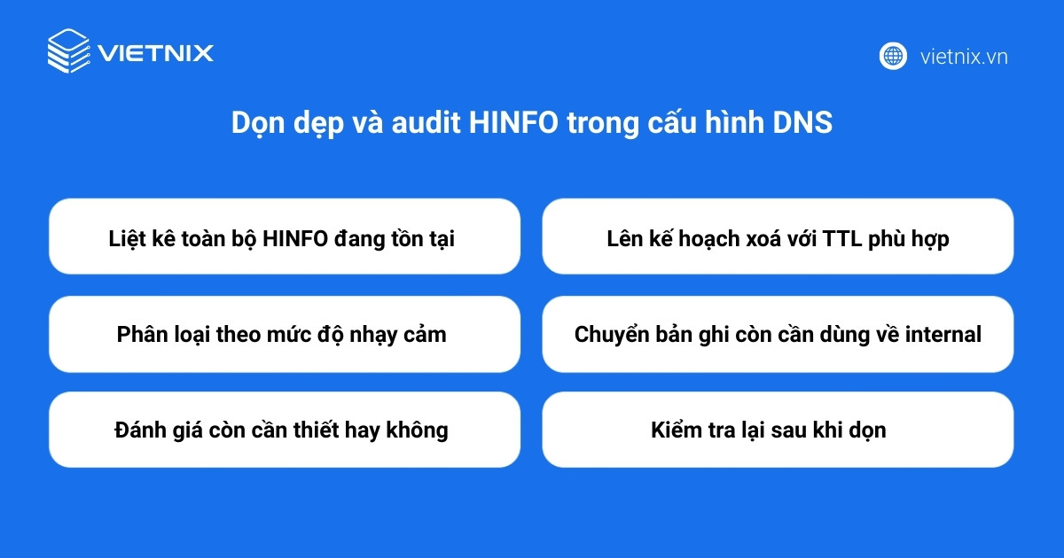 Dọn dẹp và audit HINFO trong cấu hình DNS