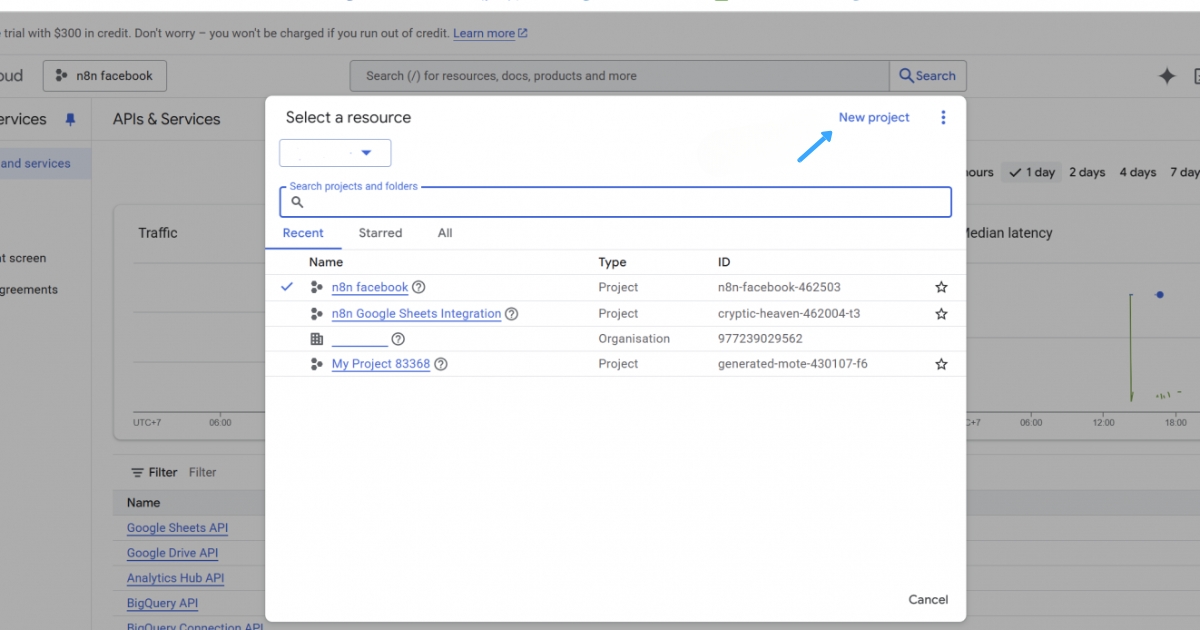 Hướng dẫn kết nối Google Sheet với n8n đơn giản, nhanh chóng 30 Tạo dự án mới