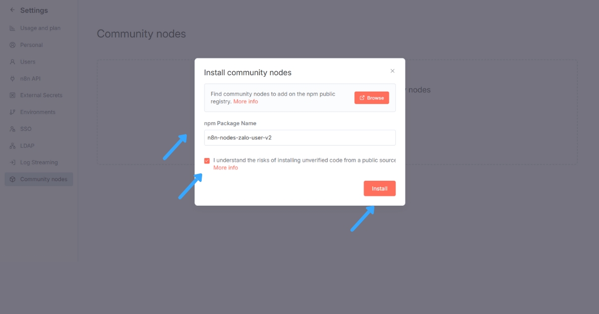 Sau đó, bạn tick chọn vào ô và nhấn Install
