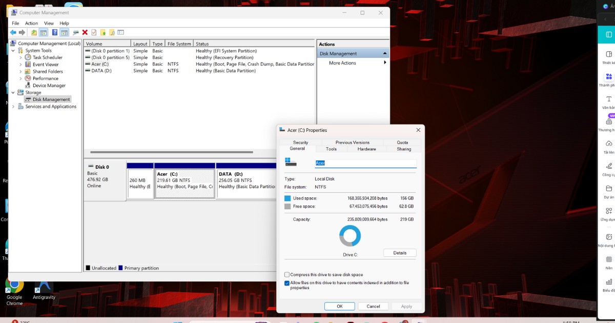 Tại thẻ General, bạn sao chép mã/tên ổ cứng và dán vào ô tìm kiếm Google để tra cứu thông số