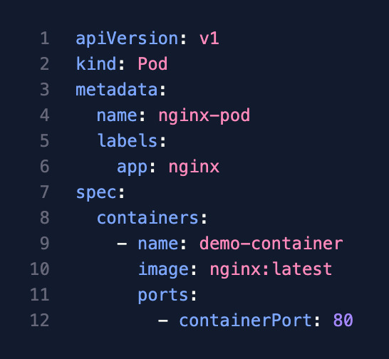 Khai báo Pod trong file pod.yaml