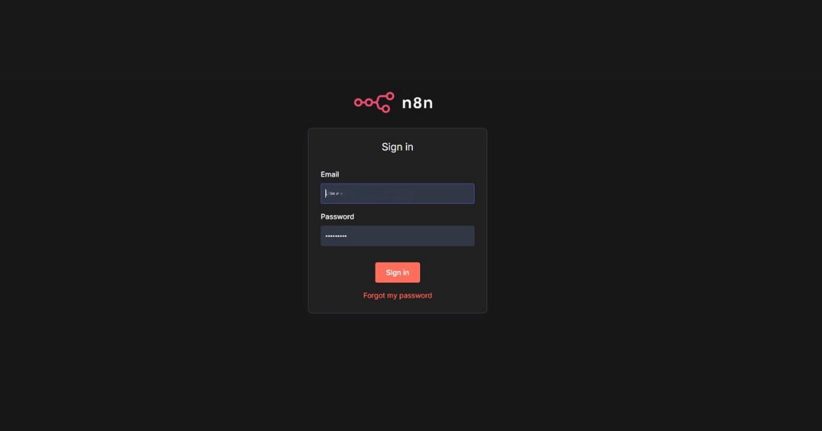 Hướng dẫn kết nối n8n Telegram credentials chi tiết dành cho người mới 27 Đăng nhập vào giao diện web n8n