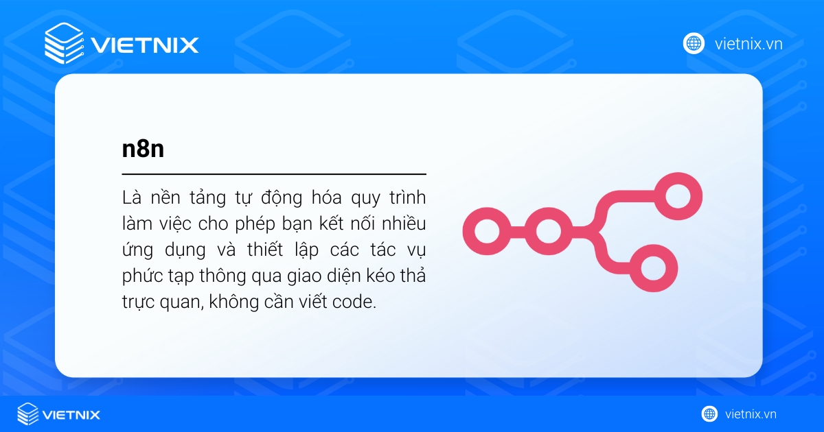 n8n là nền tảng tự động hóa quy trình làm việc cho phép bạn kết nối nhiều ứng dụng