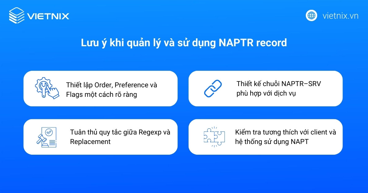 Lưu ý khi quản lý và sử dụng NAPTR record