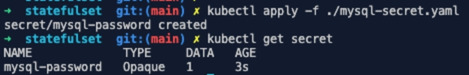 Bạn sử dụng lẹnh kubectl apply -f mysql-secret.yaml