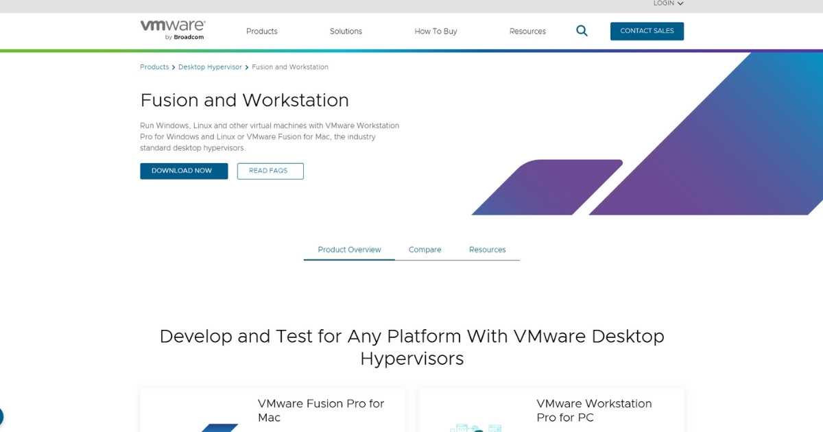 Bạn cần tải phần mềm tại website chính thức của VMware Workstation