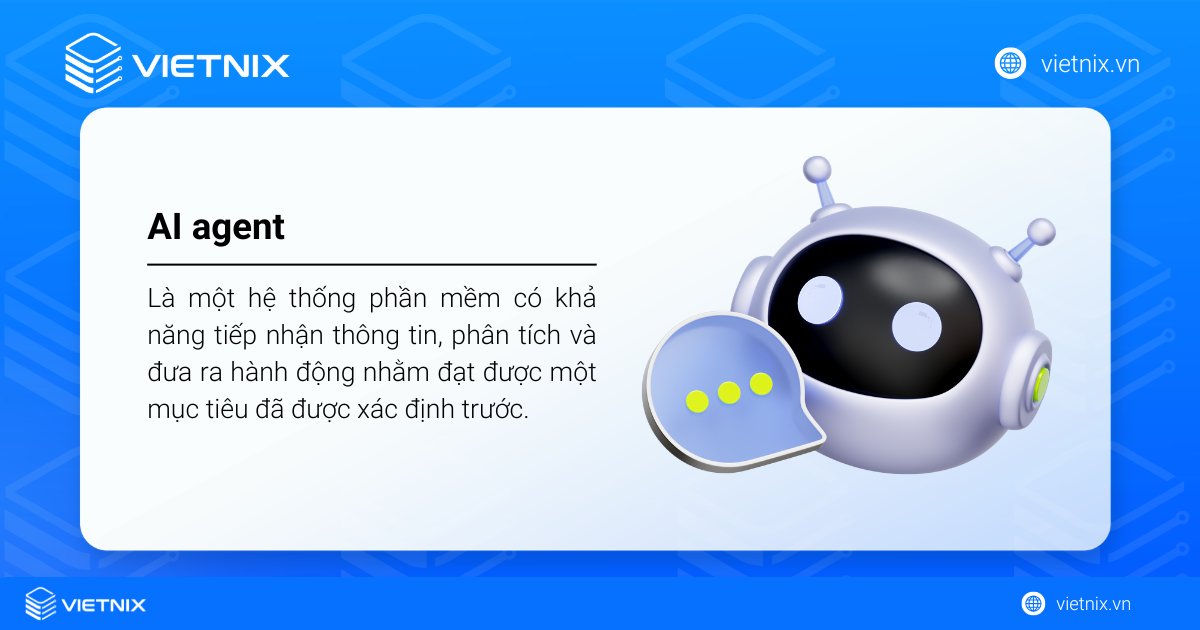 AI agent là hệ thống phần mềm có thể phân tích thông tin và tự thực hiện hành động để đạt mục tiêu