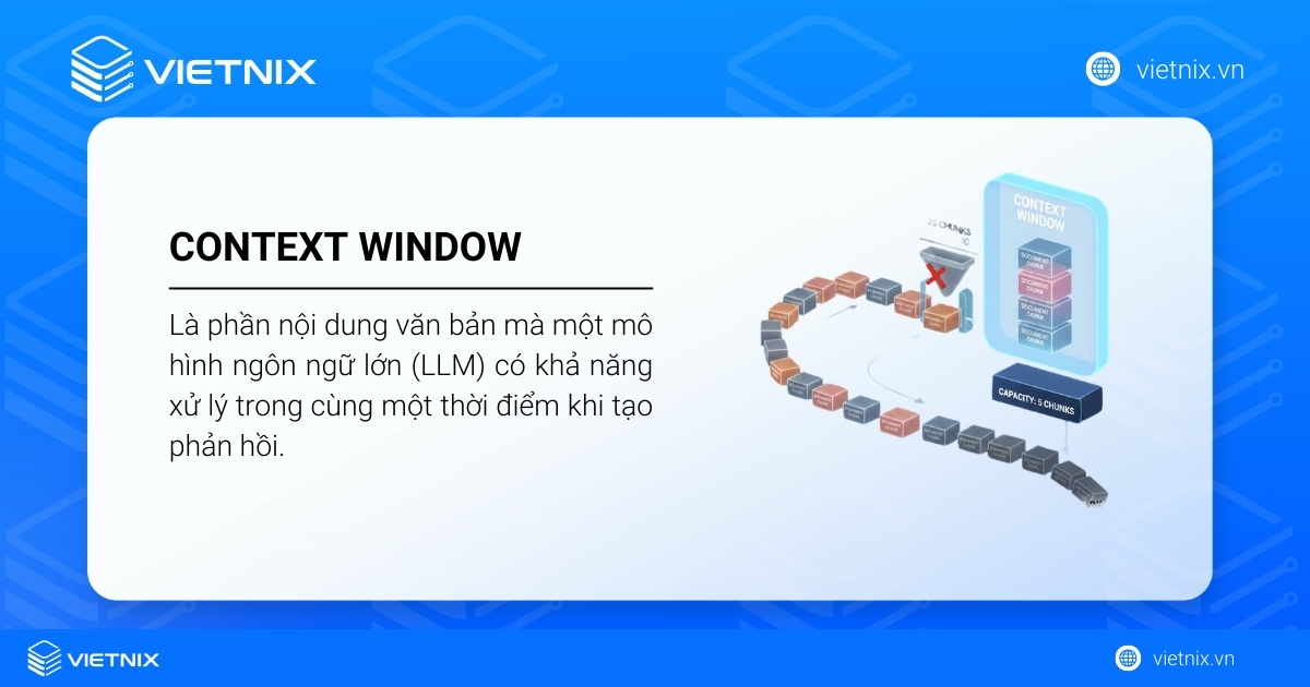 Context Window có khả năng xử lý trong cùng một thời điểm khi tạo phản hồi. 