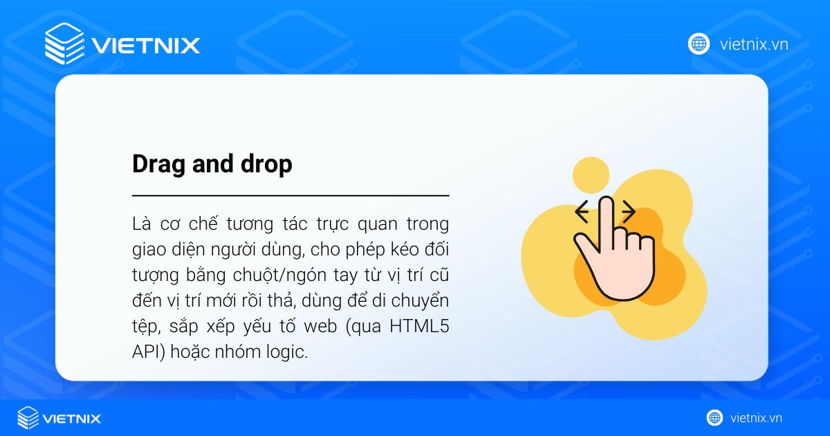 Drag and drop là cơ chế tương tác kéo thả trong giao diện người dùng
