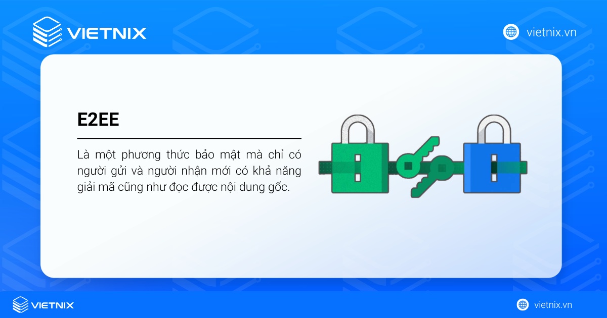 E2EE (End-to-End Encryption) hay còn gọi là mã hóa đầu cuối