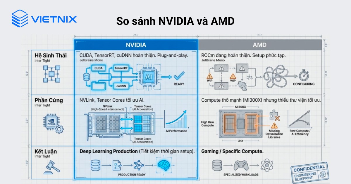 So sánh NVIDIA với AMD trong Deep Learning